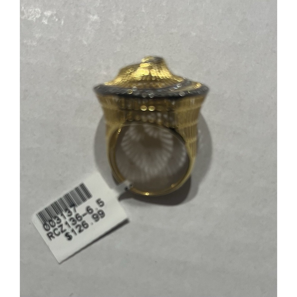 Gold Over 925 Sterling Silver Ring Size 6.5 MSRP 126.99 New with tag - Picture 3 of 3